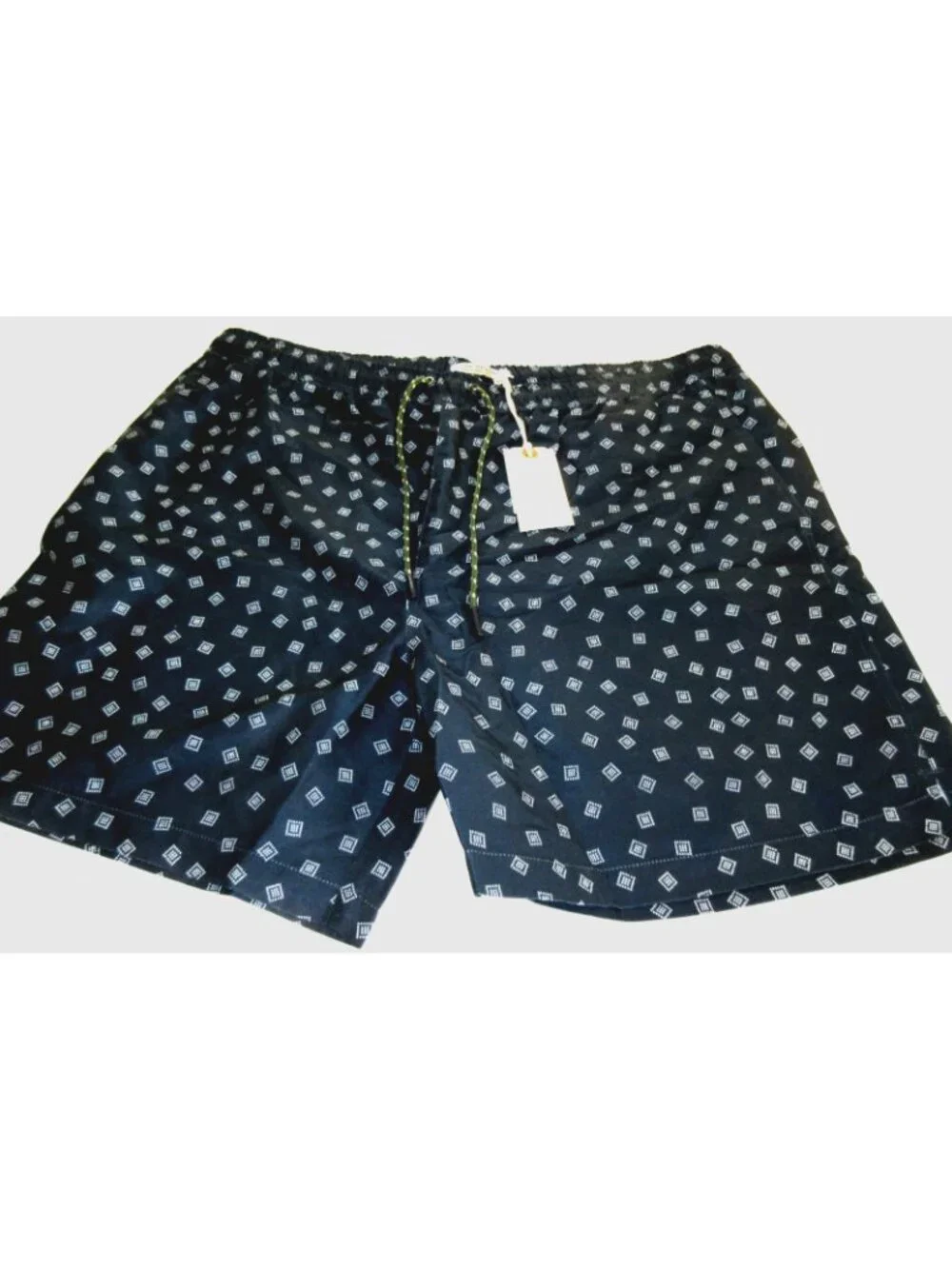 Oobe Brand Men's Kona Swim Trunks Navy Blue White Dotted Squares Sizes NWT